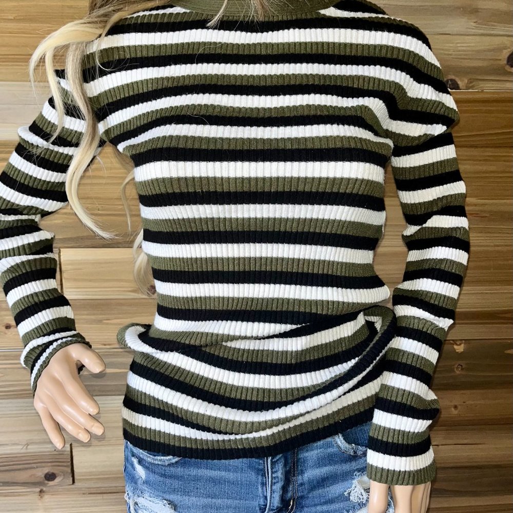 Hooked Up Striped Ribbed Top - Picture 4 of 4